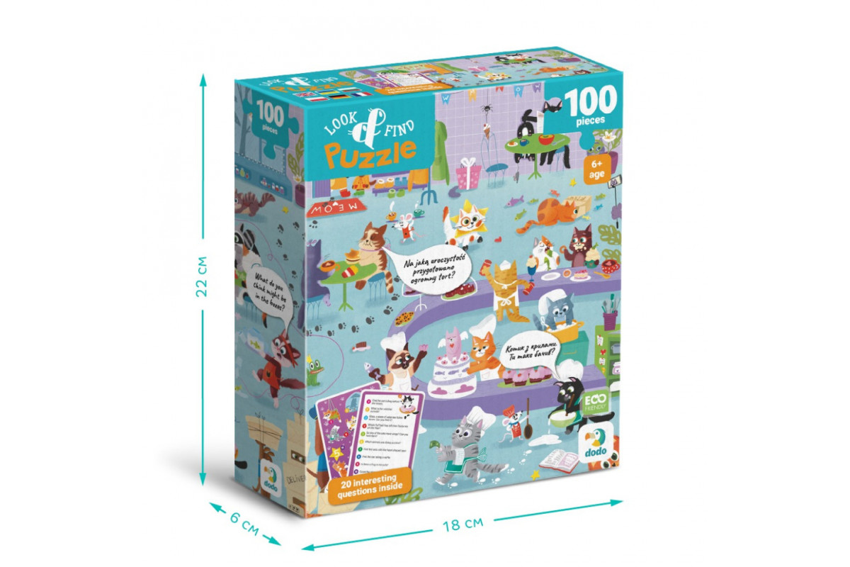 Детский пазл Ищи и находи "Кошачье кафе" 300667, 100 элементов