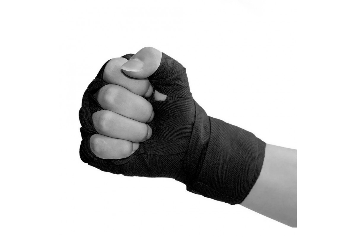 Боксерські бинти Hard NE-BOX-N1BK 3 метри, нейлонові, чорні