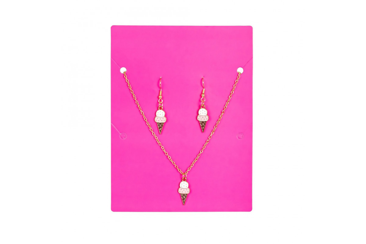 Бижутерия детская 2 в 1 Ice-Cream Fashion T24607 серьги + подвеска