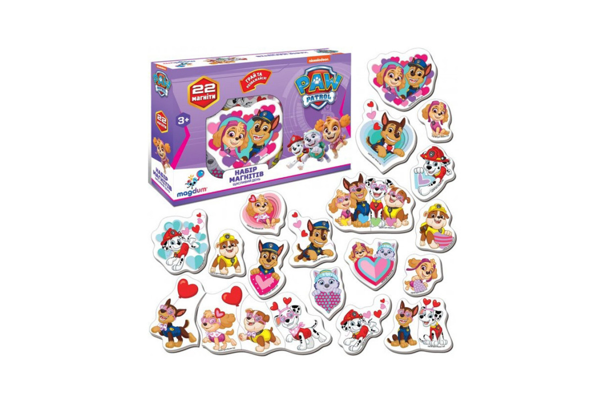 Магніти "Щасливий день" Щенячий патруль Magdum ML4034-04, 22 магніти