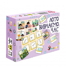Розвиваюча настільна гра "Лото вивчаємо час" 2125-UM 48 фішок