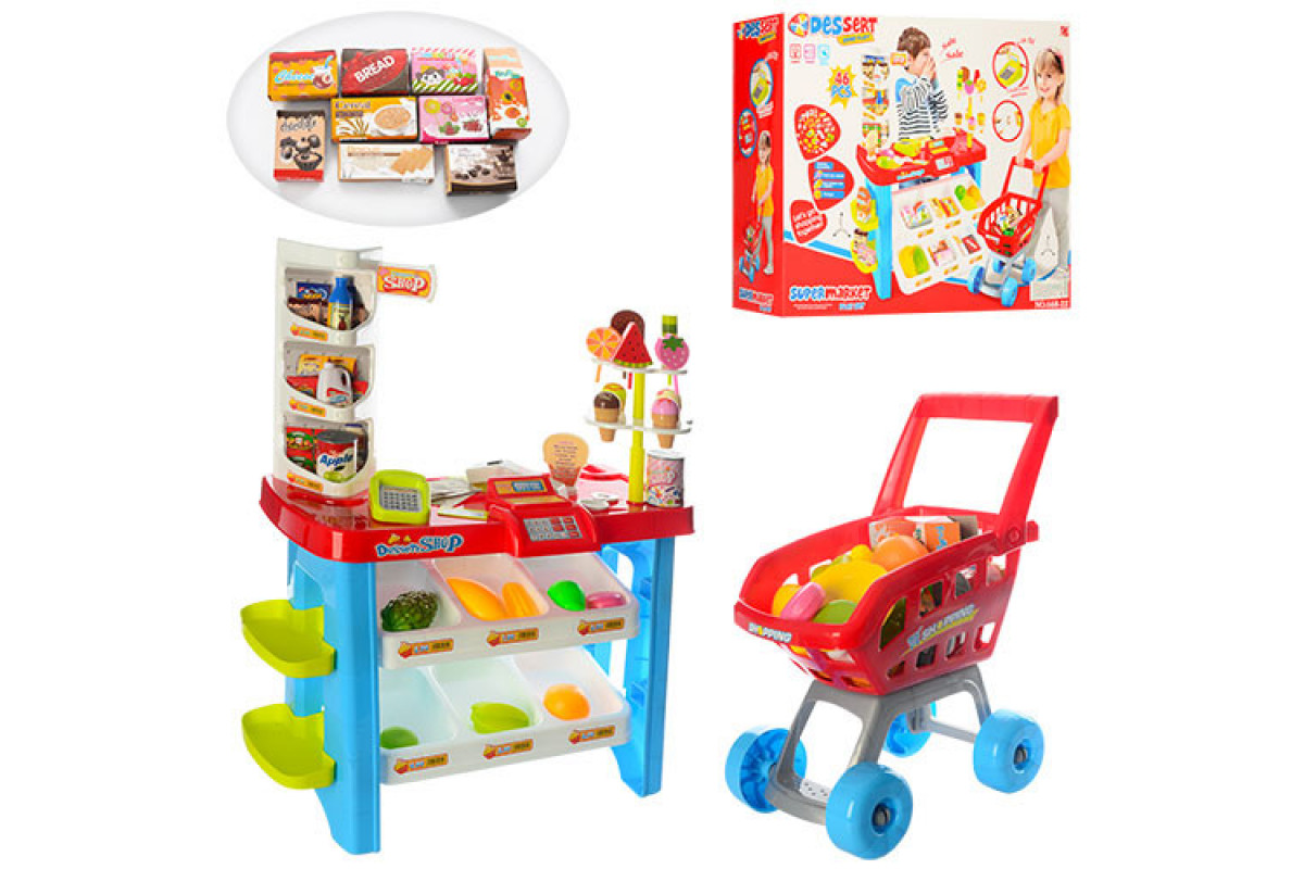 Детский игровой набор магазин 668-22 с корзинкой продуктов
