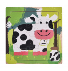 Дерев'яний пазл-вкладиш Корівка 73260-23, 16 деталей