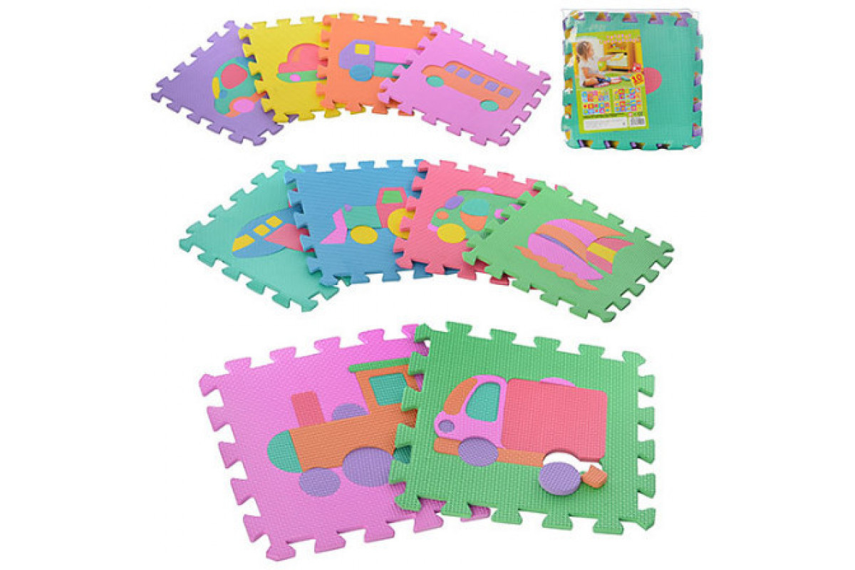 Детский коврик мозаика Транспорт M 0377 материал EVA