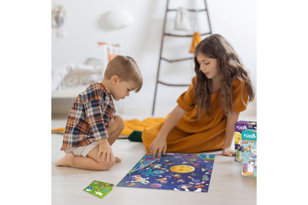 Детский пазл Ищи и находи "Безумный космос" 300668, 100 элементов