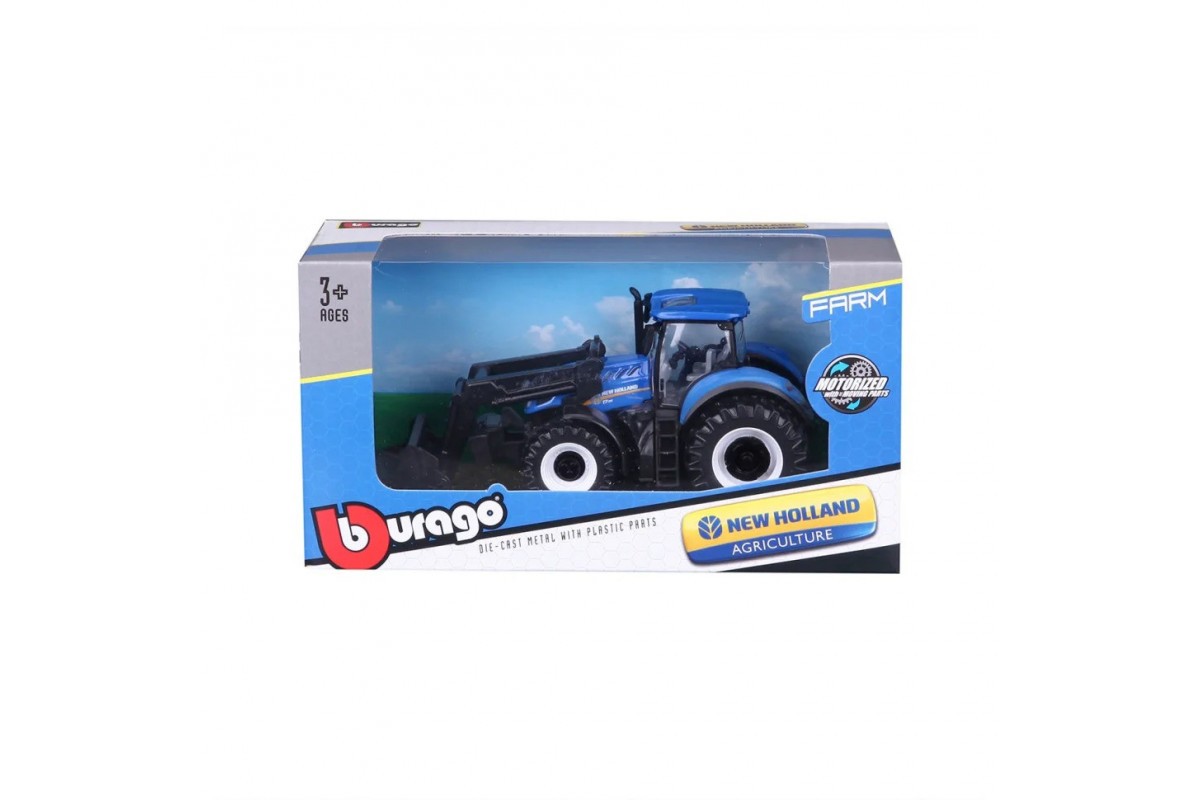 Дитяча іграшка Трактор "New Holland T7.315" Bburago 18-31632 з фронтальним навантажувачем