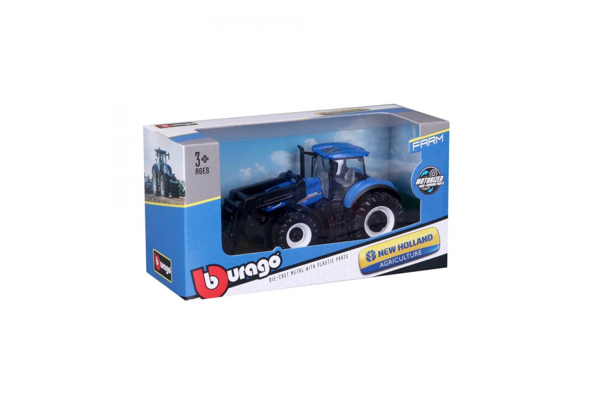 Дитяча іграшка Трактор "New Holland T7.315" Bburago 18-31632 з фронтальним навантажувачем