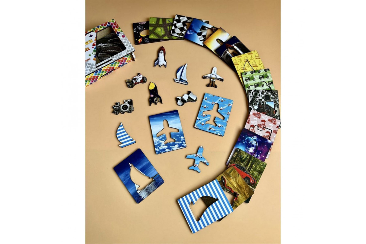 Дерев'яні Дощечки Сегена "Транспорт" Ubumblebees (ПСФ051) PSF051 з візерунками