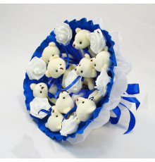 Букет из мягких игрушек 9 мишек 5339IT синий
