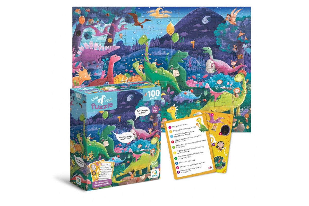Детский пазл Ищи и находи "Страна динозавров" 300669, 100 элементов