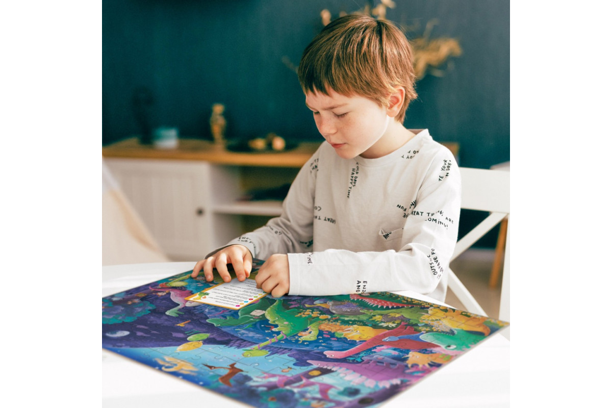 Детский пазл Ищи и находи "Страна динозавров" 300669, 100 элементов