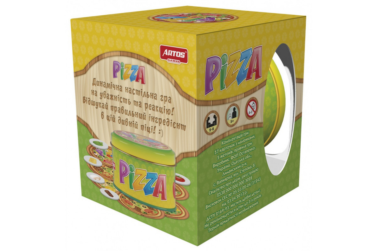 Настільна гра "Піца" 1045, 70 круглих карток