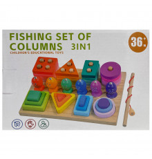Деревянная игрушка магнитная рыбалка 3 в 1 C15002
