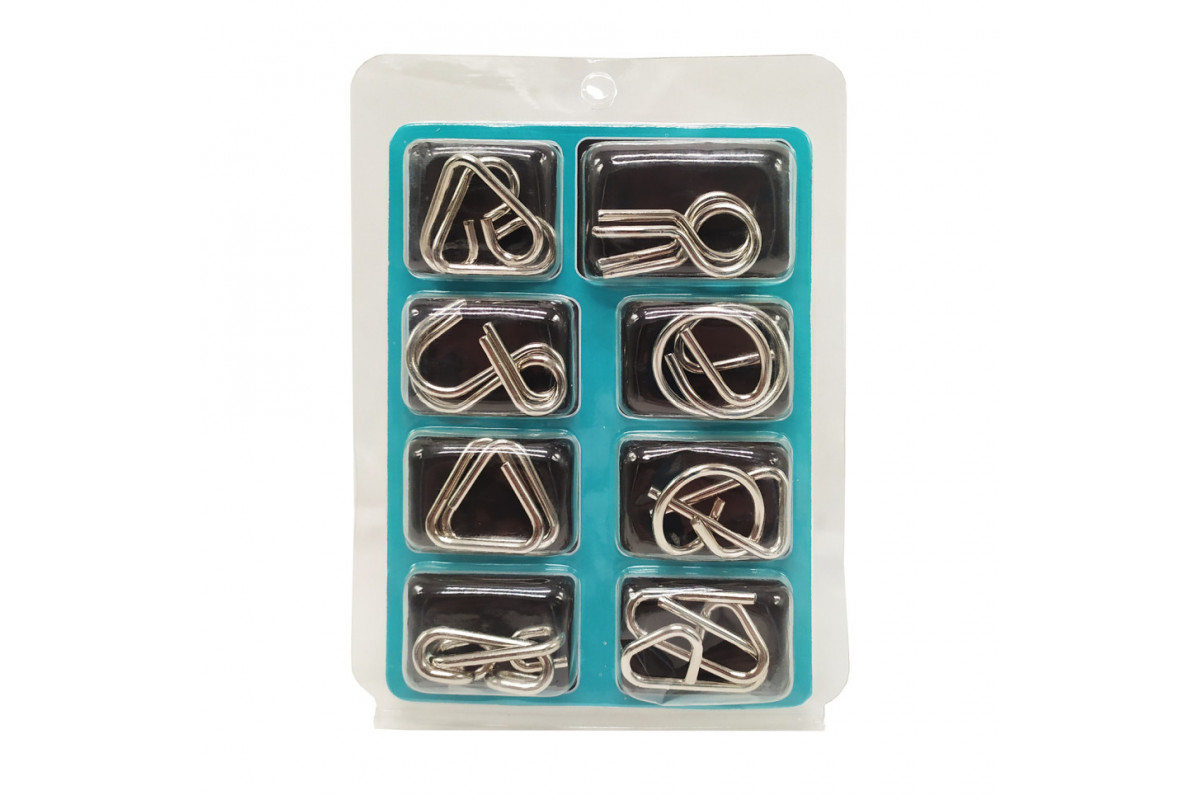 Набор металлических головоломок  2088F-G, 8 шт  Бирюзовый