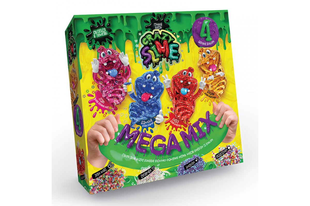 Детский набор для проведения опытов "Crazy Slime" SLM-03 4в1 укр SLM-03-02U