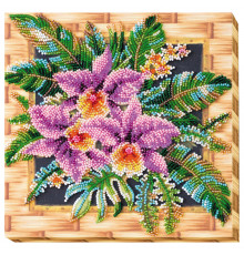 Набор-миди для вышивки бисером "Каттлея" AMB-027 на натуральном холсте