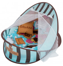 Коврик-манеж для младенца 66526A 2в1, дуга, подвески, играет музыка Голубой