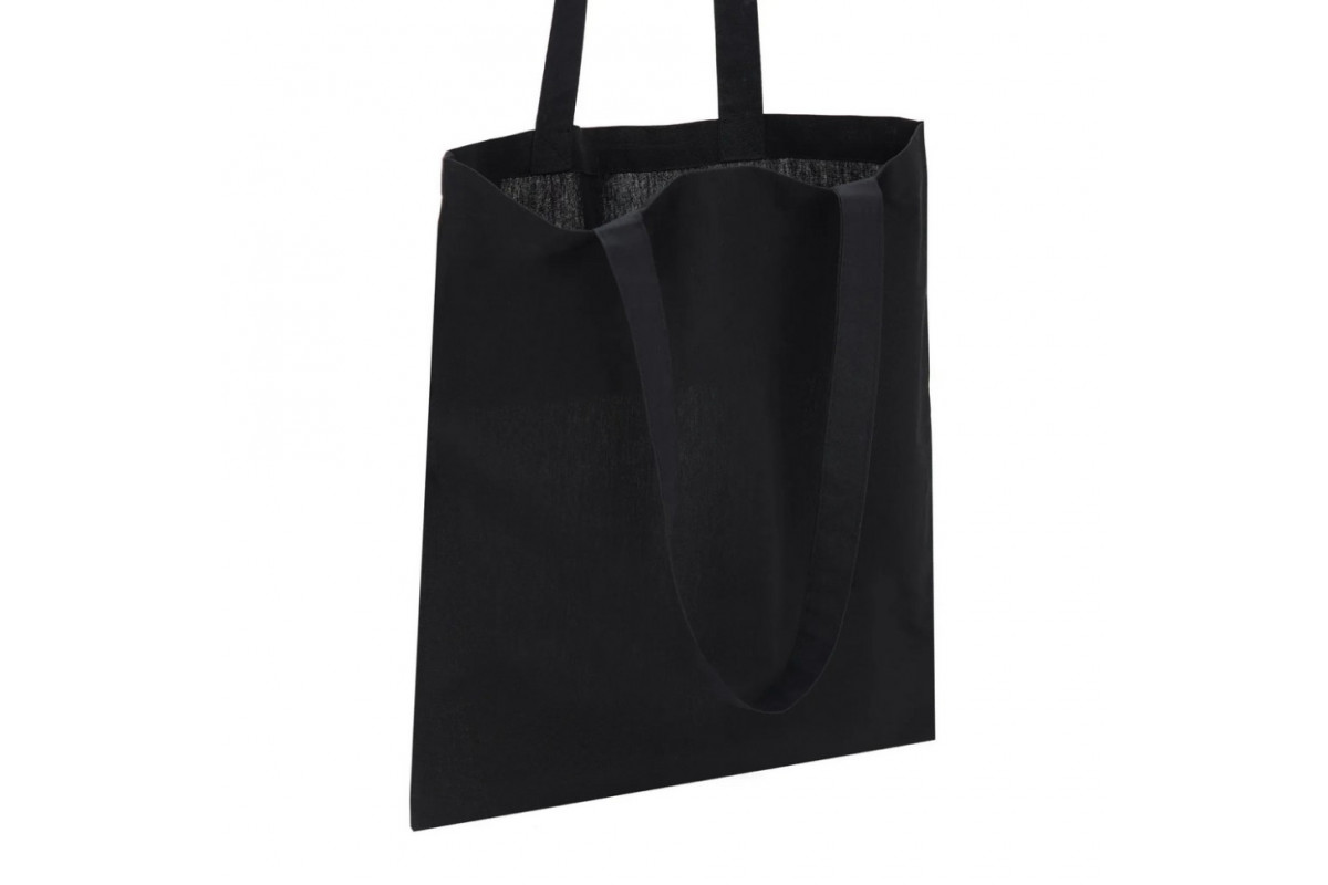Экосумка для покупок Сумка-шоппер чорна, размер 38 х 42 см (140 г/м2)