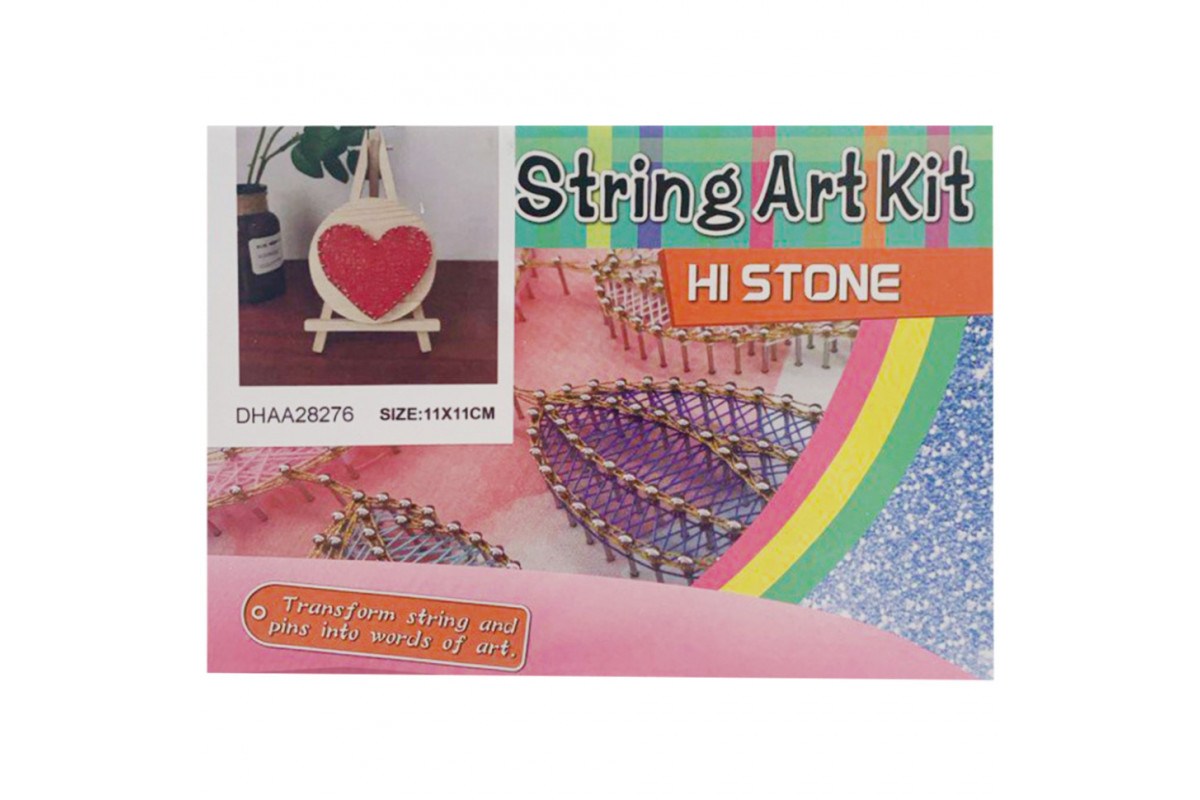 Дитячий набір для творчості стрінг-арт "Серце" YG0115(28276) дерев'яна основа