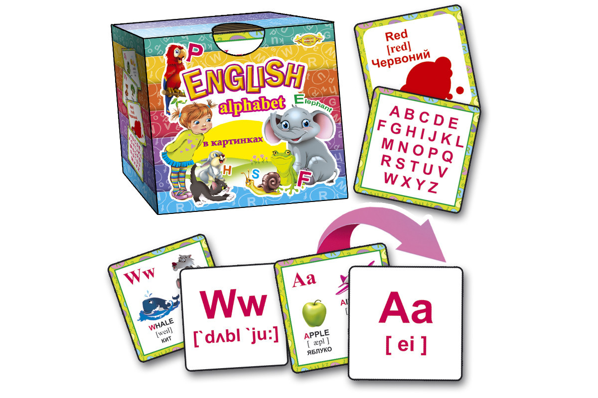 Англійський алфавіт в картинках Alphabet MKO0003 зі складами