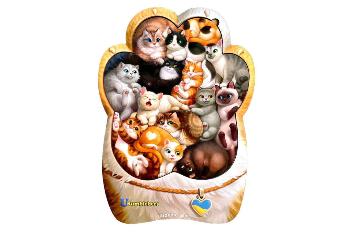 Деревянный пазл-вкладыш "Котики-муркотики" Ubumblebees (ПСФ133) PSF133