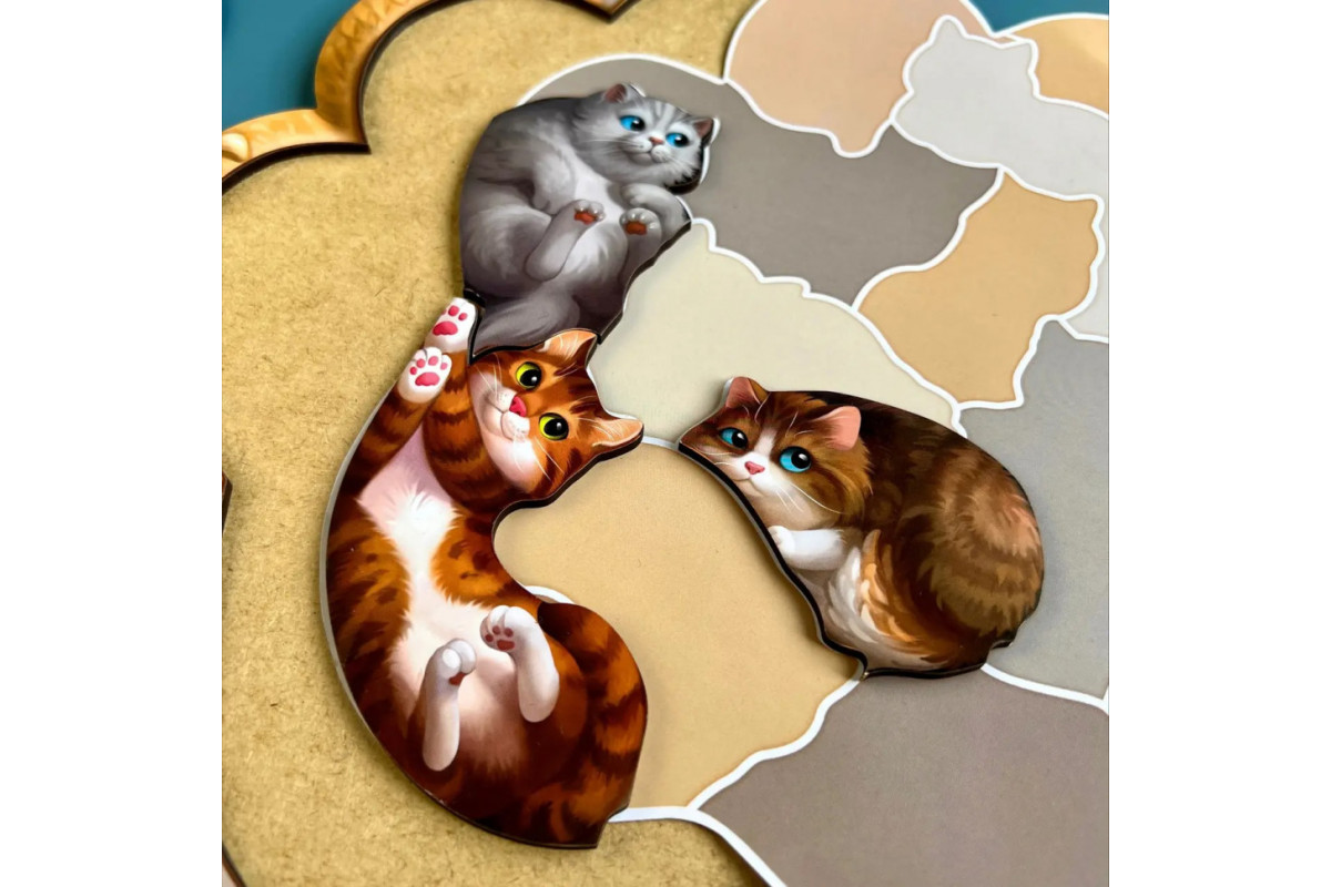 Деревянный пазл-вкладыш "Котики-муркотики" Ubumblebees (ПСФ133) PSF133