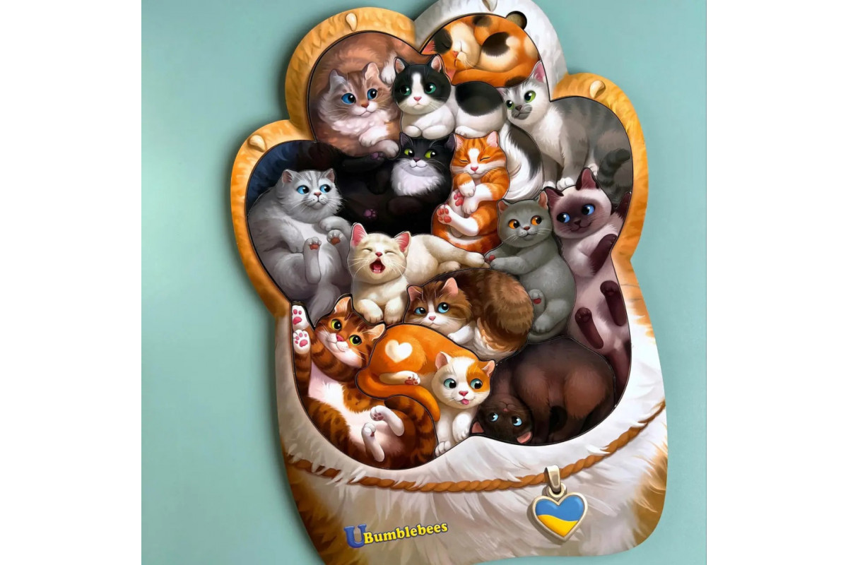 Деревянный пазл-вкладыш "Котики-муркотики" Ubumblebees (ПСФ133) PSF133
