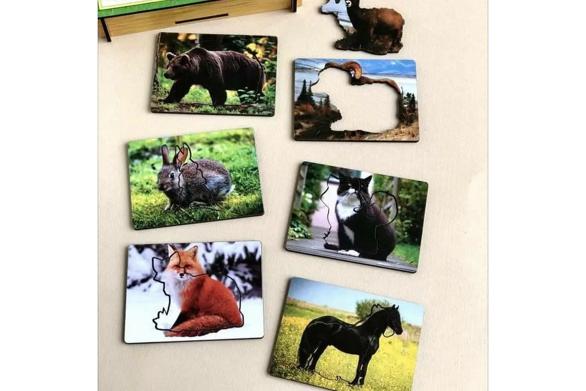 Дерев'яні Дощечки Сегена "Сліди звірів" Ubumblebees (ПСД094) PSD094 з візерунками