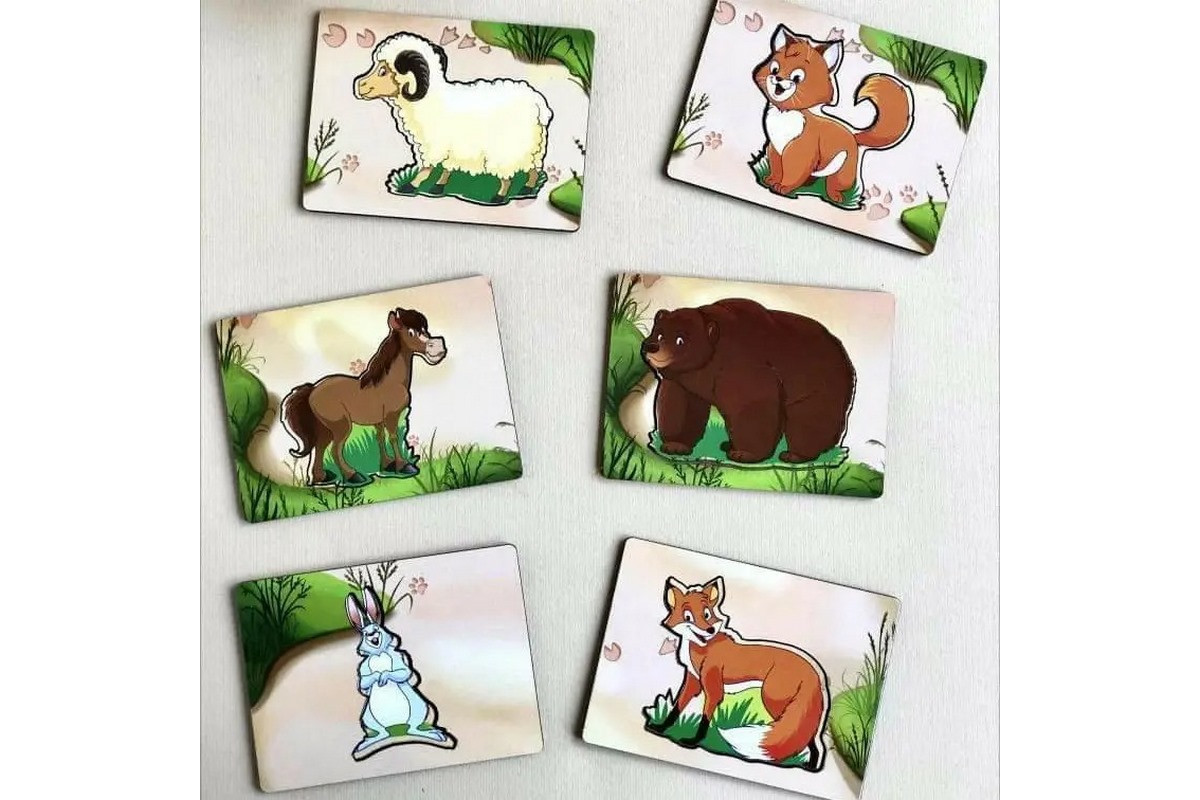 Дерев'яні Дощечки Сегена "Сліди звірів" Ubumblebees (ПСД094) PSD094 з візерунками