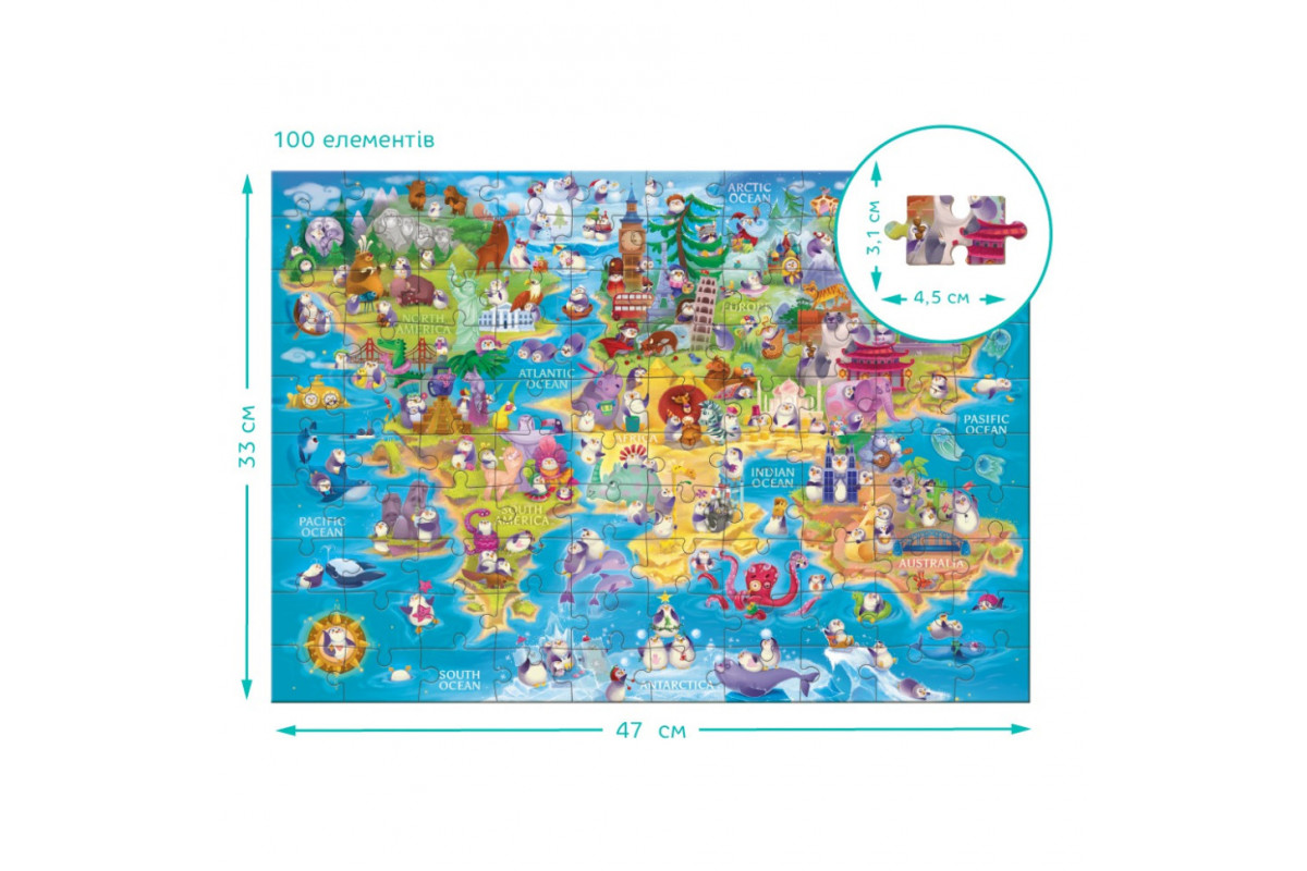 Детский пазл Ищи и находи "Мир пингвинов" 300670, 100 элементов