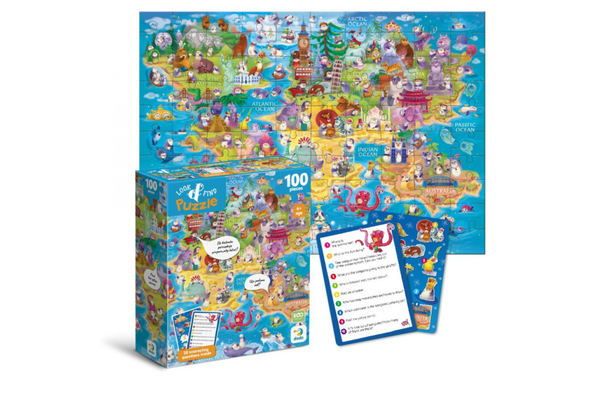 Детский пазл Ищи и находи "Мир пингвинов" 300670, 100 элементов