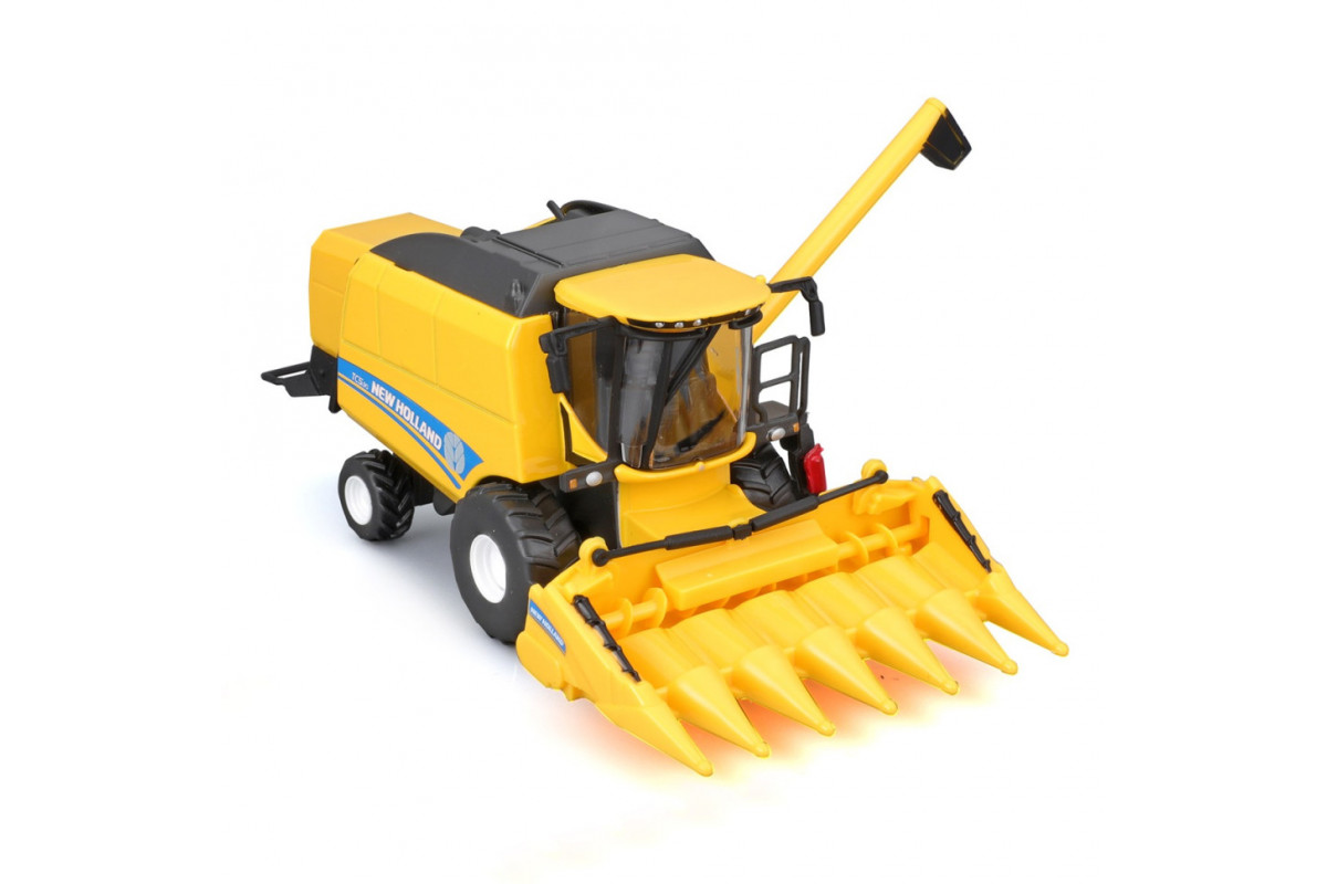 Автомодель комбайн Зерносборный "New Holland TC5.90" Bburago 18-31722 (1:24)
