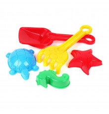 Іграшка набір "Лопатка+ грабельки" ТехноК 2254TXK з пасочками Червоний