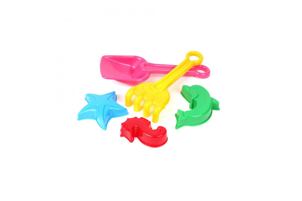 Игрушка набор "Лопатка+ грабельки" ТехноК 2254TXK с пасочками Розовый