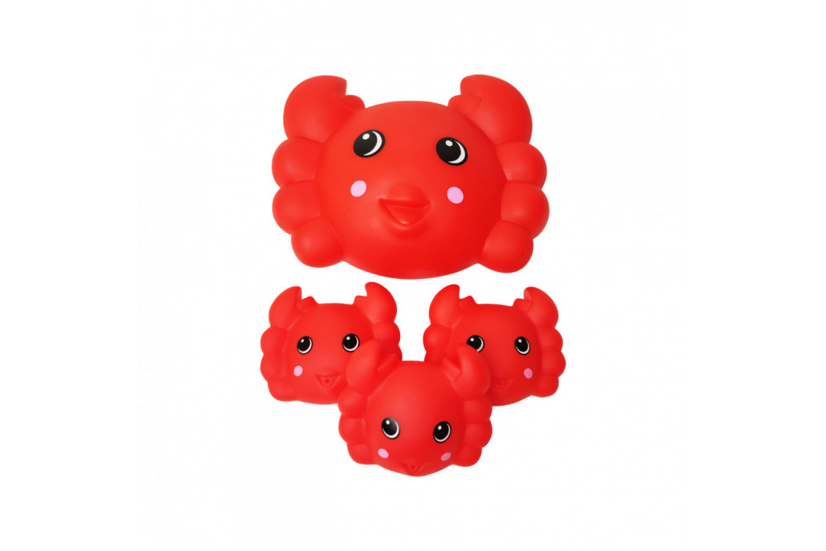 Пищалка Резиновое животное B-331 4шт в сетке  Краб