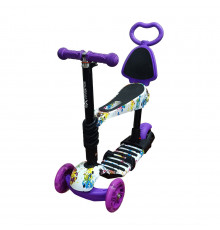 Детский самокат 4-х колесный 5 в 1 SC20482(Violet) колеса со светом