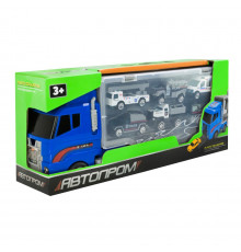 Детский трейлер с машинками PS006-3 в наборе 6 машинок