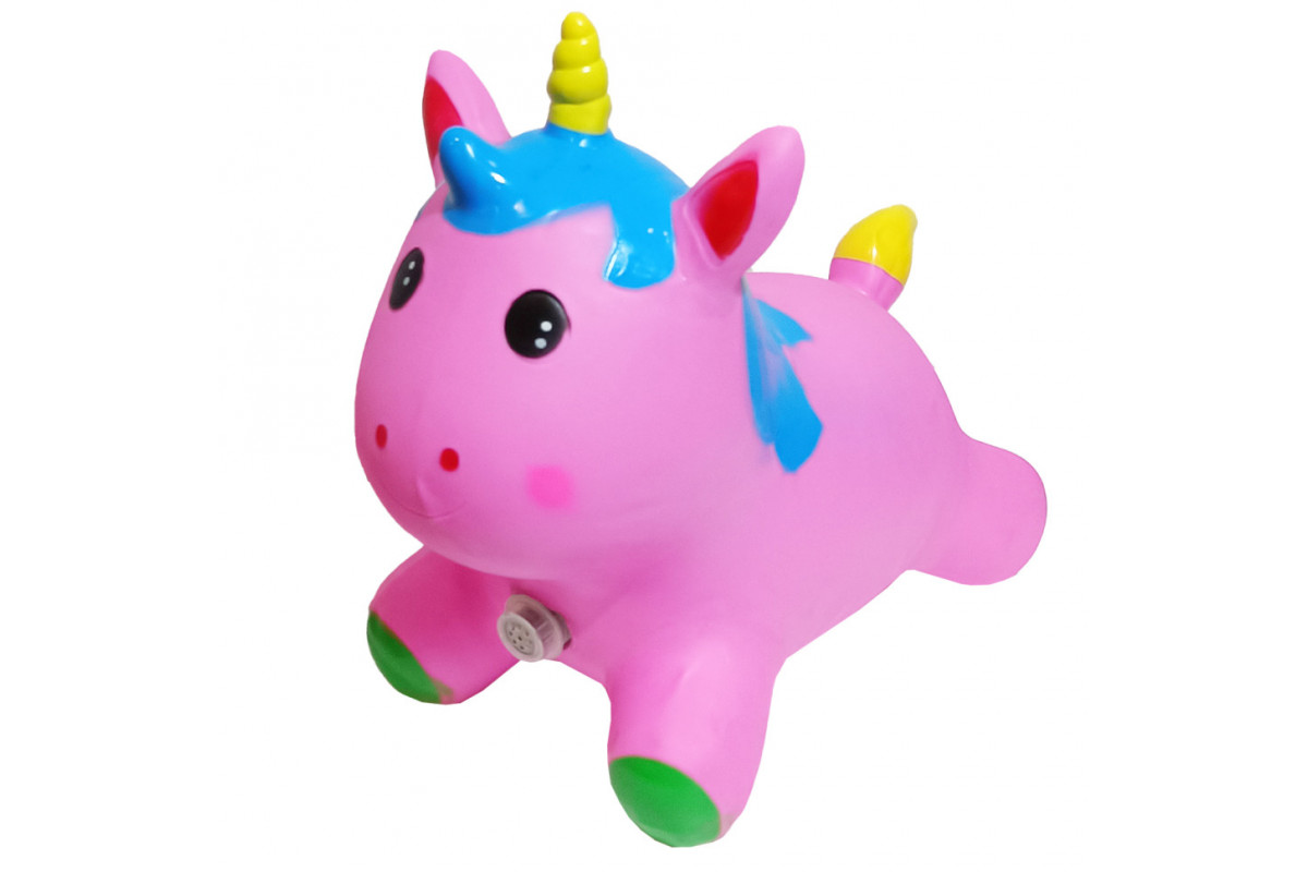 Дитяча іграшка-стрибун "Єдиноріг" RB2520 музика, світло Рожевий