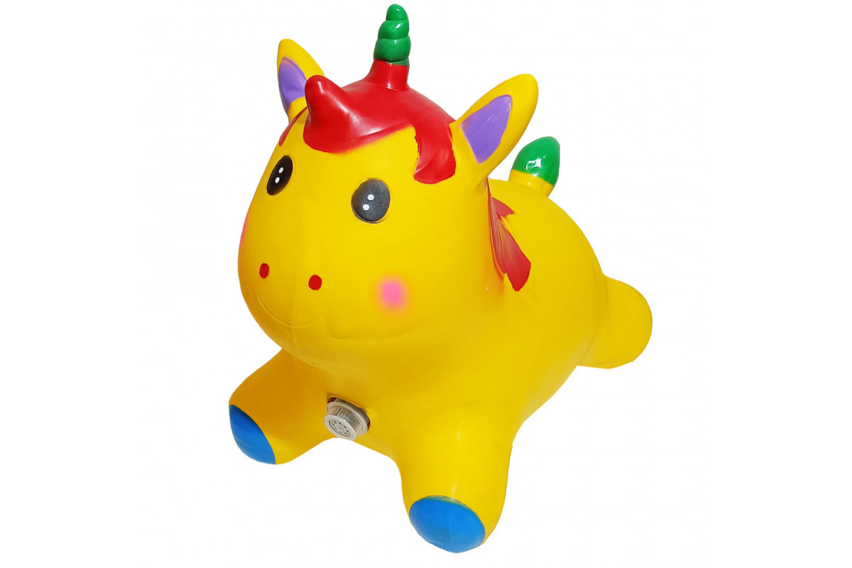 Дитяча іграшка-стрибун "Єдиноріг" RB2520 музика, світло Жовтий