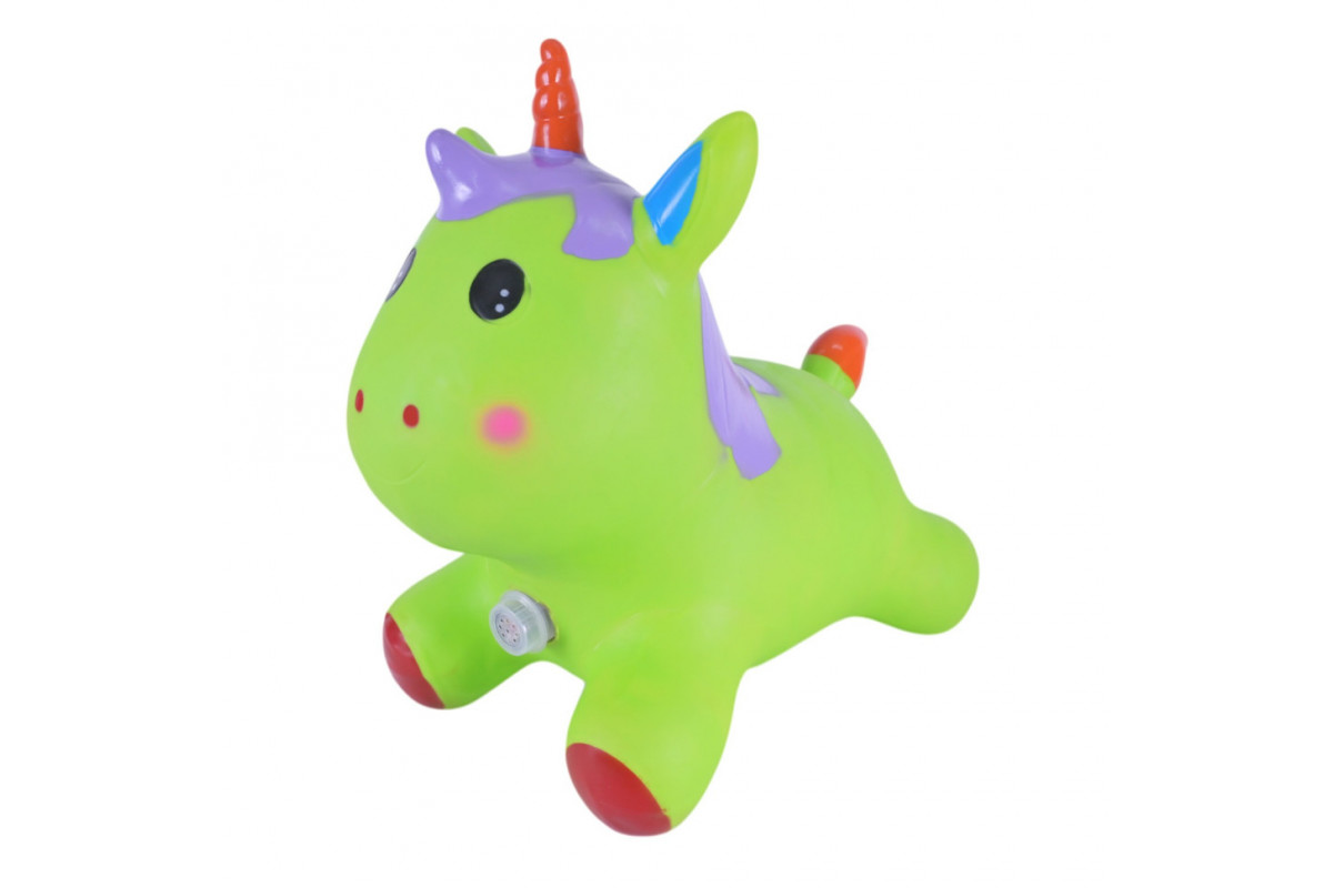 Детская игрушка-прыгун "Единорог" RB2520 музыка, свет Зеленый