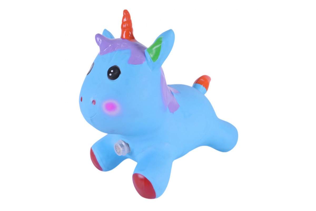 Дитяча іграшка-стрибун "Єдиноріг" RB2520 музика, світло Синій