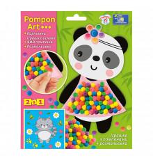 Набір для творчості Панда Pompon Art 10100691, 100 помпонів та розмальовка