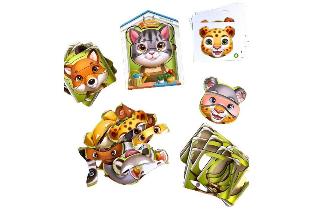 Деревянный пазл-вкладыш "Собери животных" Ubumblebees (ПСФ134) PSF134, 39 деталей