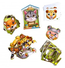 Деревянный пазл-вкладыш "Собери животных" Ubumblebees (ПСФ134) PSF134, 39 деталей