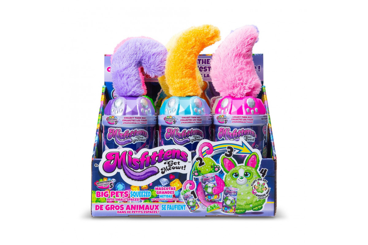 Мягкая игрушка-сюрприз "Зверюшка в банке" Misfittens 03962 серии "Gemstones" в ассортименте