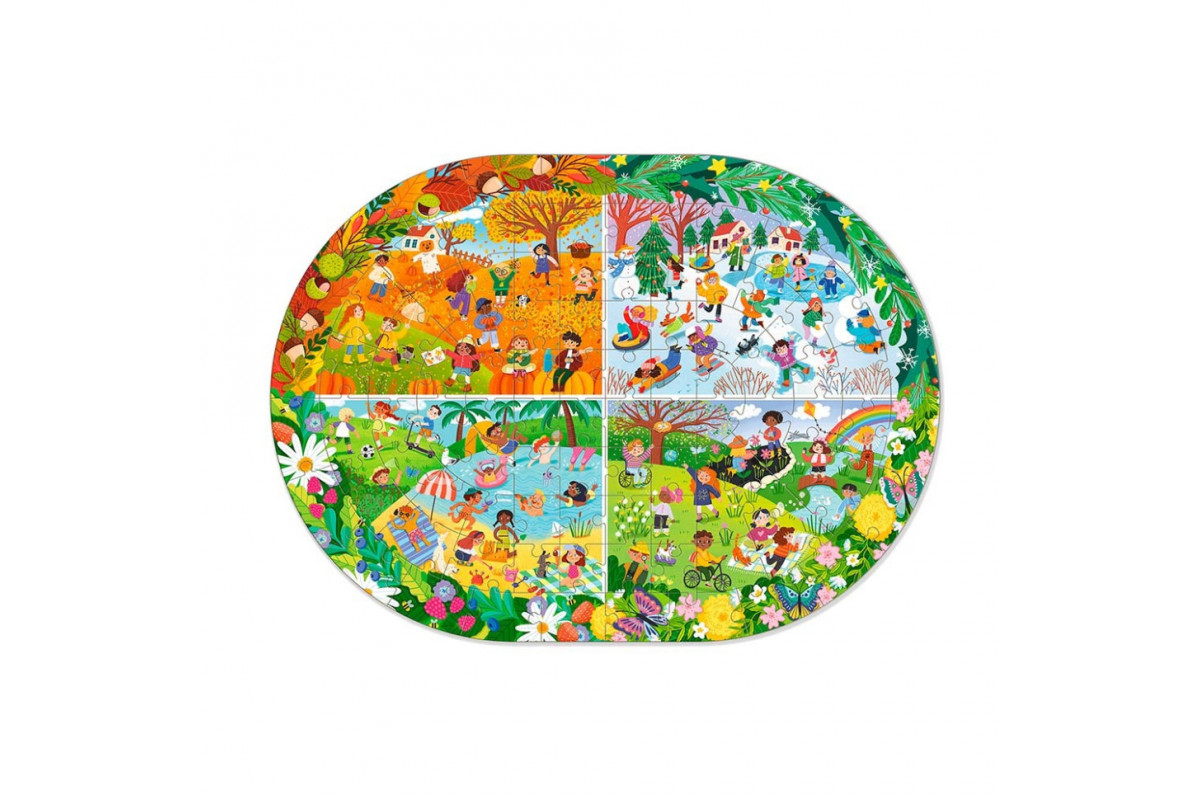 Детский виммельпазл "Весь год" 300607, 100 элементов