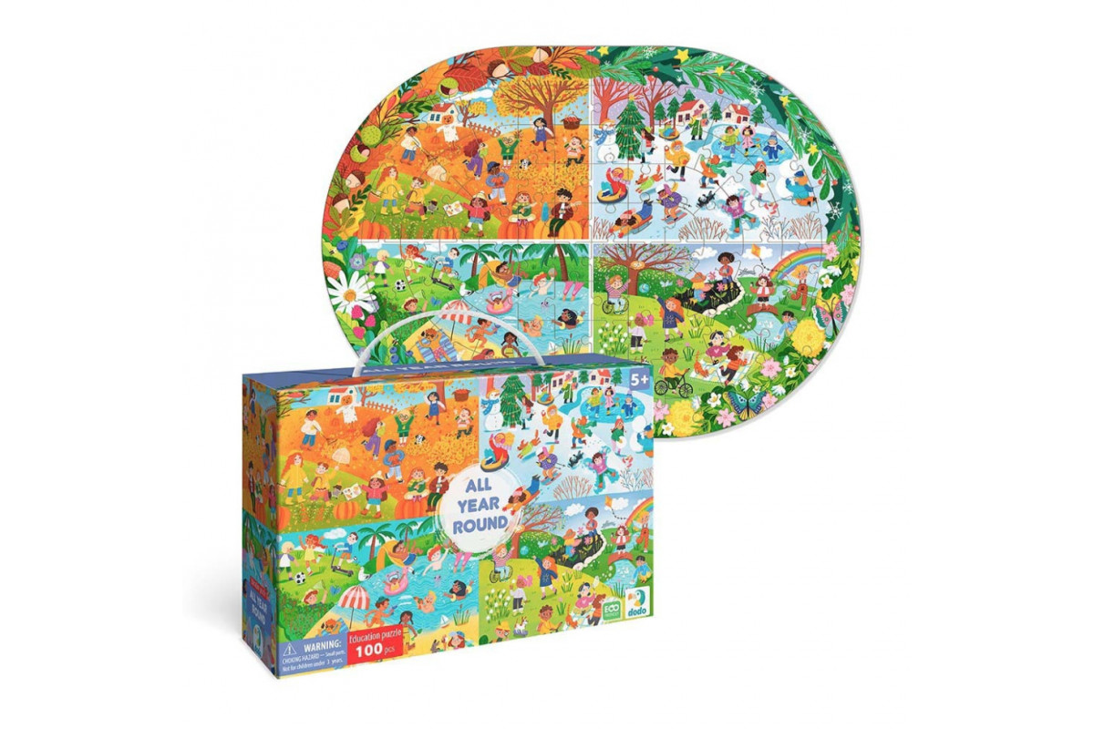 Детский виммельпазл "Весь год" 300607, 100 элементов