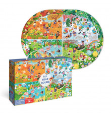 Детский виммельпазл "Весь год" 300607, 100 элементов