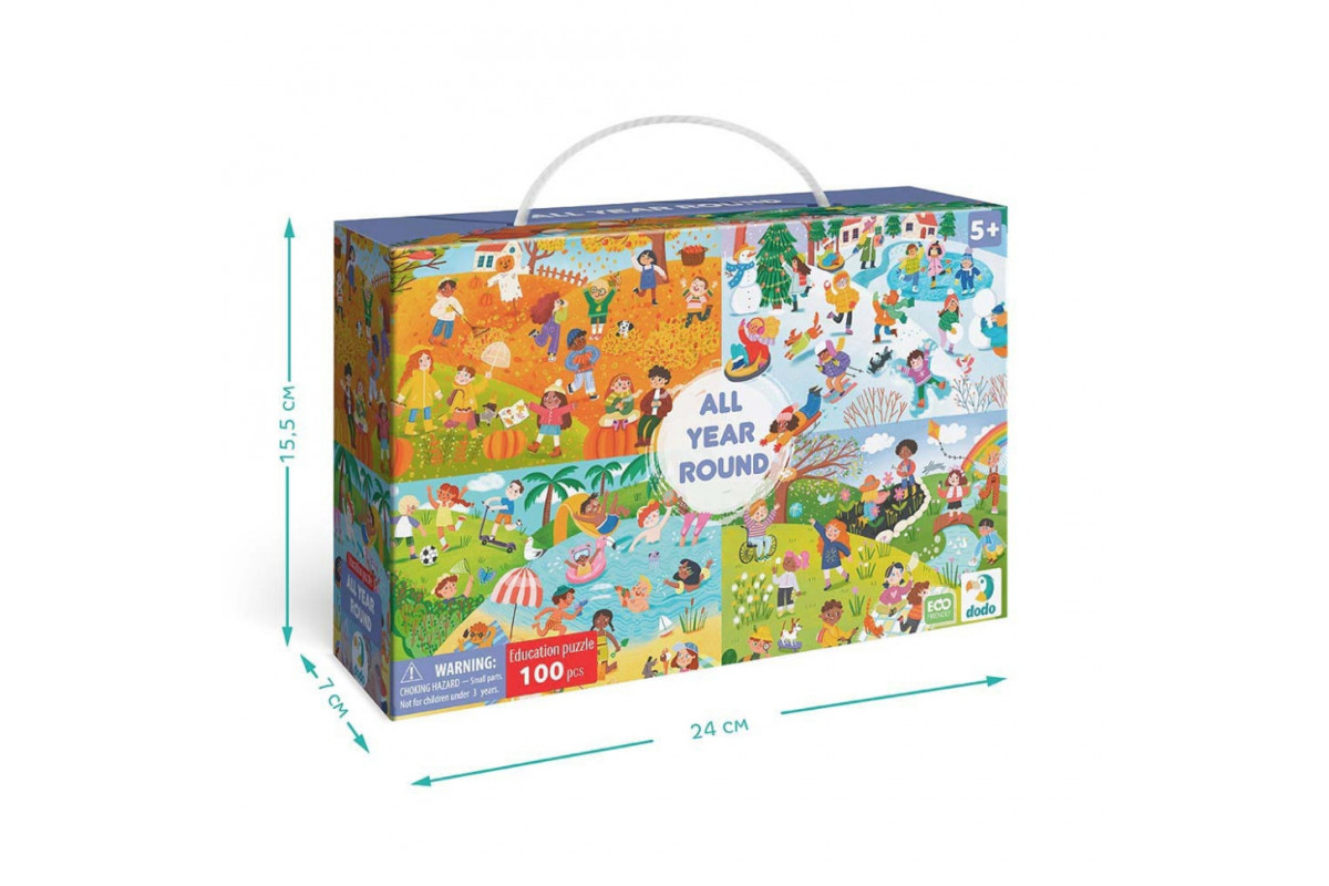 Детский виммельпазл "Весь год" 300607, 100 элементов