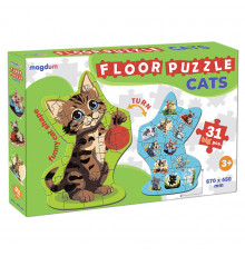Дитячий розвиваючий Пазл-гігант "Кіт" 2 в 1 ME5032-32, 31 елемент